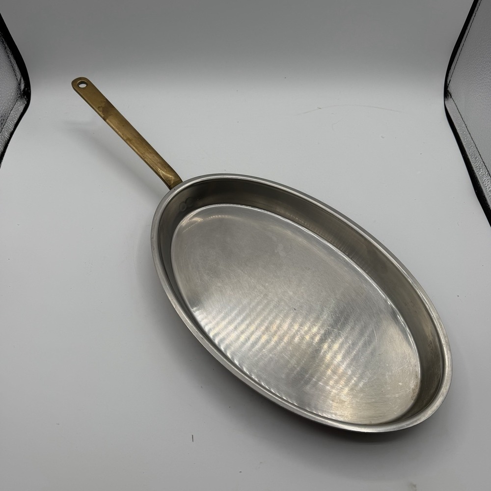 Vintage Culinox Spring 83 13" Copper Bottom Fish Fry Pan Skillet Switzerland